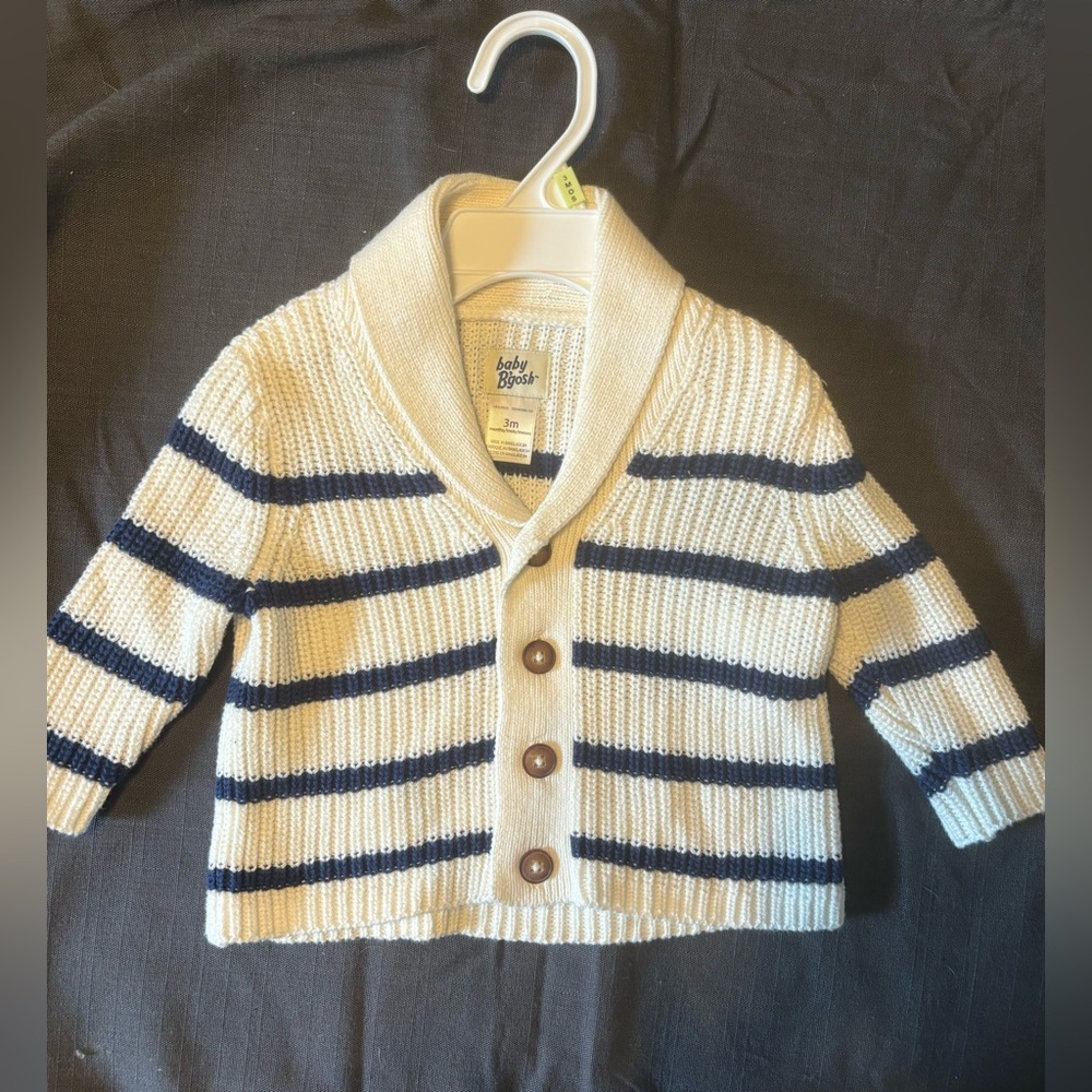 New Baby BGosh Blue Striped Sweater - 3 months